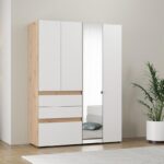 Ντουλαπα Arderin 4k3f1o h207 Artisan Oak-Λευκο 155x52x208εκ - Image 2