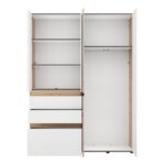 Ντουλαπα Arderin 4k3f1o h207 Artisan Oak-Λευκο 155x52x208εκ - Image 4