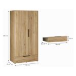 Ντουλαπα Aria Mauvella Oak Χρωμα 99x59x200εκ - Image 5