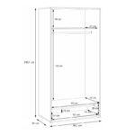 Ντουλαπα Aria Mauvella Oak Χρωμα 99x59x200εκ - Image 6