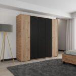 Ντουλαπα Avignon 5k h211 Artisan Oak-Μαυρο Χρωμα 228x55x211εκ - Image 2