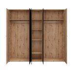 Ντουλαπα Avignon 5k h211 Artisan Oak-Μαυρο Χρωμα 228x55x211εκ - Image 4