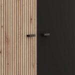 Ντουλαπα Avignon 5k h211 Artisan Oak-Μαυρο Χρωμα 228x55x211εκ - Image 5