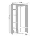 Ντουλαπα Campsie 3k1f1o h207 Λευκο Χρωμα 118x52x208εκ - Image 6