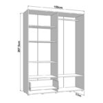 Ντουλαπα Campsie 4k1f1o h207 Artisan Oak Χρωμα 155x52x208εκ - Image 6