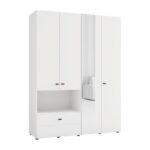 Ντουλαπα Campsie 4k1f1o h207 Λευκο Χρωμα 155x52x208εκ