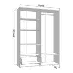 Ντουλαπα Campsie 4k1f1o h207 Λευκο Χρωμα 155x52x208εκ - Image 6