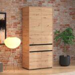 Ντουλαπα Corbett 2k1f h211 Artisan Oak/Μαυρο Ματ Χρωμα 93x55x211εκ - Image 2