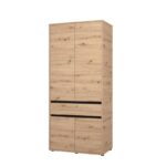 Ντουλαπα Corbett 2k1f h211 Artisan Oak/Μαυρο Ματ Χρωμα 93x55x211εκ - Image 5
