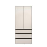 Ντουλαπα Corbett 2k3f h211 Cashmere/Μαυρο Ματ Χρωμα 93x55x211εκ