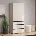 Ντουλαπα Corbett 2k3f h211 Cashmere/Μαυρο Ματ Χρωμα 93x55x211εκ - Image 2