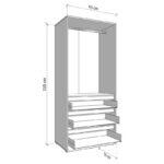Ντουλαπα Corbett 2k3f h211 Cashmere/Μαυρο Ματ Χρωμα 93x55x211εκ - Image 6