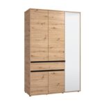 Ντουλαπα Corbett 3k1f1o h211 Artisan Oak/Μαυρο Ματ Χρωμα 138x55x211εκ