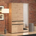 Ντουλαπα Corbett 3k1f1o h211 Artisan Oak/Μαυρο Ματ Χρωμα 138x55x211εκ - Image 2