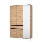 Ντουλαπα Corbett 3k1f1o h211 Artisan Oak/Μαυρο Ματ Χρωμα 138x55x211εκ - Image 5