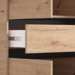 Ντουλαπα Corbett 3k1f1o h211 Artisan Oak/Μαυρο Ματ Χρωμα 138x55x211εκ - Image 6