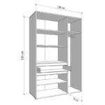 Ντουλαπα Corbett 3k1f1o h211 Artisan Oak/Μαυρο Ματ Χρωμα 138x55x211εκ - Image 7