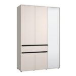 Ντουλαπα Corbett 3k1f1o h211 Cashmere/Μαυρο Ματ Χρωμα 138x55x211εκ