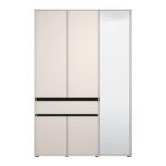 Ντουλαπα Corbett 3k1f1o h211 Cashmere/Μαυρο Ματ Χρωμα 138x55x211εκ - Image 3