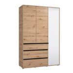 Ντουλαπα Corbett 3k3f1o h211 Artisan/Μαυρο Ματ Χρωμα 138x55x211εκ