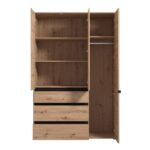 Ντουλαπα Corbett 3k3f1o h211 Artisan/Μαυρο Ματ Χρωμα 138x55x211εκ - Image 4