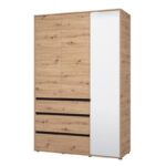 Ντουλαπα Corbett 3k3f1o h211 Artisan/Μαυρο Ματ Χρωμα 138x55x211εκ - Image 5