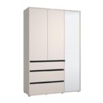 Ντουλαπα Corbett 3k3f1o h211 Cashmere/Μαυρο Ματ Χρωμα 138x55x211εκ