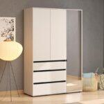 Ντουλαπα Corbett 3k3f1o h211 Cashmere/Μαυρο Ματ Χρωμα 138x55x211εκ - Image 2