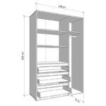 Ντουλαπα Corbett 3k3f1o h211 Cashmere/Μαυρο Ματ Χρωμα 138x55x211εκ - Image 7