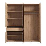 Ντουλαπα Corbett 4k1f1o h211 Artisan Oak/Μαυρο Ματ Χρωμα 183x55x211εκ - Image 4