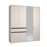 Ντουλαπα Corbett 4k1f1o h211 Cashmere/Μαυρο Ματ Χρωμα 183x55x211εκ