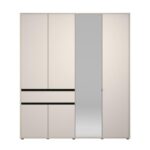 Ντουλαπα Corbett 4k1f1o h211 Cashmere/Μαυρο Ματ Χρωμα 183x55x211εκ - Image 3