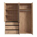 Ντουλαπα Corbett 4k3f1o h211 Artisan Oak/Μαυρο Ματ Χρωμα 183x55x211εκ - Image 4