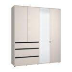 Ντουλαπα Corbett 4k3f1o h211 Cashmere/Μαυρο Ματ Χρωμα 183x55x211εκ