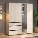 Ντουλαπα Corbett 4k3f1o h211 Cashmere/Μαυρο Ματ Χρωμα 183x55x211εκ - Image 2