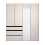 Ντουλαπα Corbett 4k3f1o h211 Cashmere/Μαυρο Ματ Χρωμα 183x55x211εκ - Image 3