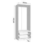 Ντουλαπα Dillon 2k2f h207 Artisan Oak-Λευκο 79x52x208εκ - Image 7