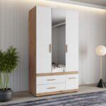 Ντουλαπα Dillon 3k3f1o h207 Artisan Oak-Λευκο 117x52x208εκ - Image 2