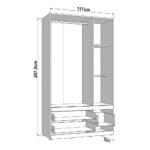 Ντουλαπα Dillon 3k3f1o h207 Artisan Oak-Λευκο 117x52x208εκ - Image 6