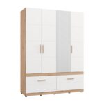 Ντουλαπα Dillon 4k2f1o h207 Artisan Oak-Λευκο 155x52x208εκ