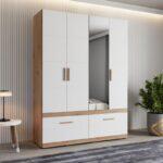 Ντουλαπα Dillon 4k2f1o h207 Artisan Oak-Λευκο 155x52x208εκ - Image 2