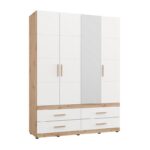 Ντουλαπα Dillon 4k4f1o h207 Artisan Oak-Λευκο 155x52x208εκ