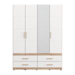 Ντουλαπα Dillon 4k4f1o h207 Artisan Oak-Λευκο 155x52x208εκ - Image 3