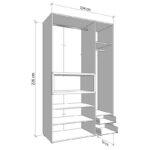 Ντουλαπα Donald 3k2f1o h227 Cashmere/Artisan Oak Χρωμα 135x57x227εκ - Image 7