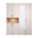 Ντουλαπα Donald 4k2f1o h227 Cashemere/Artisan Oak Χρωμα 179x57x227εκ - Image 4