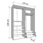 Ντουλαπα Donald 4k2f1o h227 Cashemere/Artisan Oak Χρωμα 179x57x227εκ - Image 7