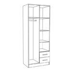 Ντουλαπα Fylliana Prime 2κ Kf Cashmere Χρωμα 80x52x205εκ - Image 2