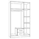 Ντουλαπα Fylliana Prime 3k2fo 18 Cashmere Χρωμα 120x54x205εκ - Image 4
