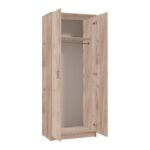 Ντουλαπα Hana 2κ Grey Oak 80x52x205εκ - Image 5