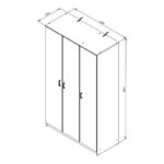 Ντουλαπα Hana 3k Λευκο Χρωμα 120x52x205 - Image 5